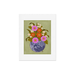 1970s Disco Ball Flower Pot Art Print