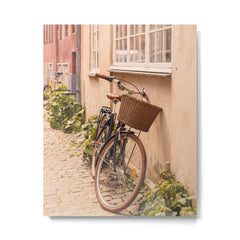A bicycle in a Copenhagen street | Travel photography | Scandi Europe Scandinavia Metal Print