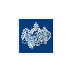 4 Four 4 Blue and White Ginger Jars Art Print