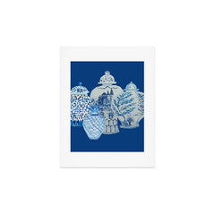 4 Four 4 Blue and White Ginger Jars Art Print