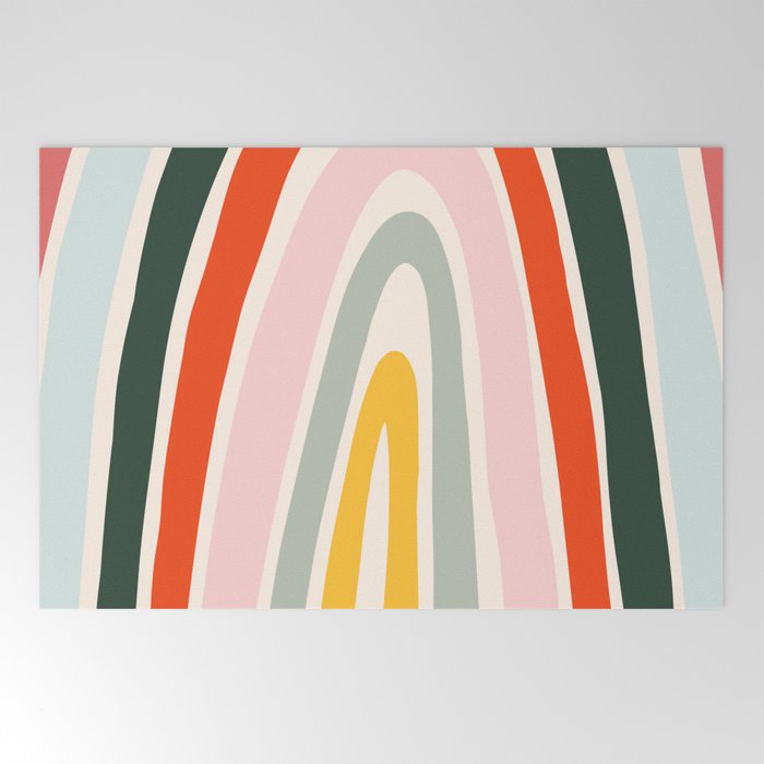 70s Vintage Rainbow Welcome Mat
