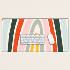70s Vintage Rainbow Desk Mat