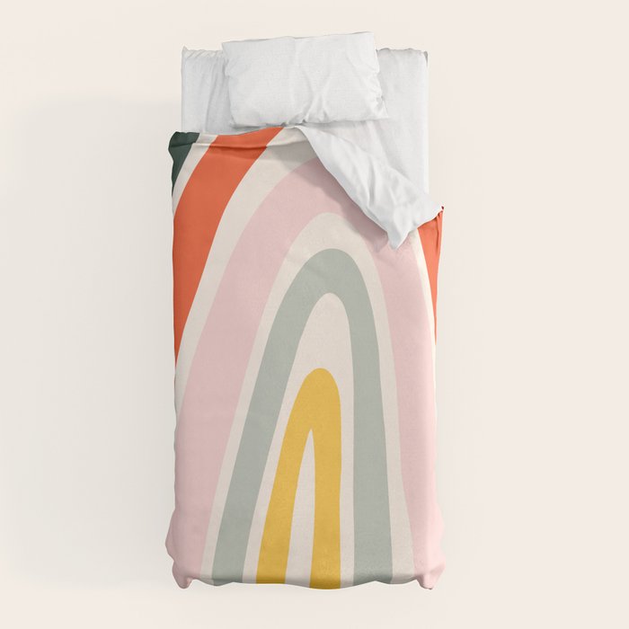 70s Vintage Rainbow Duvet Cover