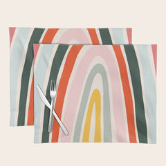 70s Vintage Rainbow Placemat