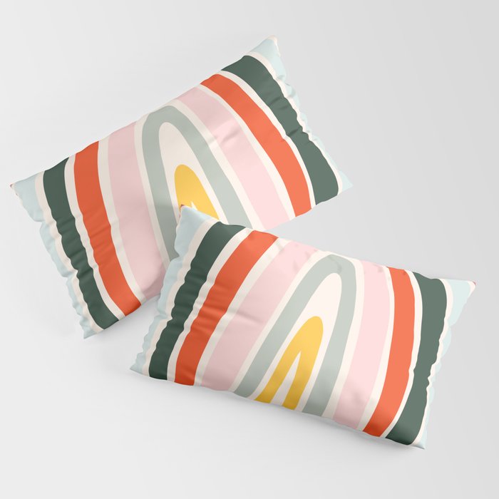 70s Vintage Rainbow Pillow Sham