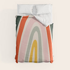 70s Vintage Rainbow Duvet Cover