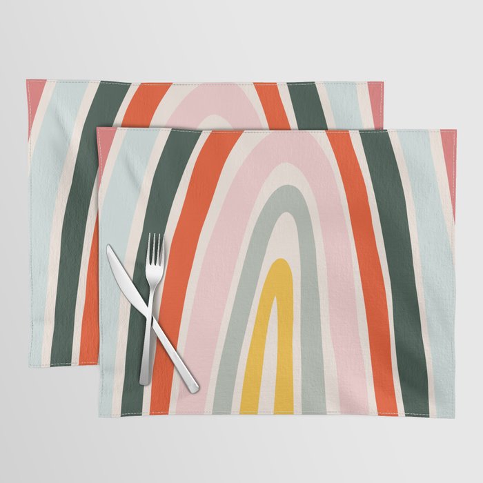 70s Vintage Rainbow Placemat