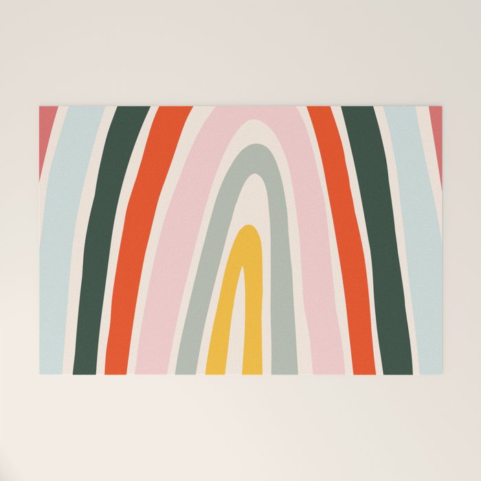 70s Vintage Rainbow Welcome Mat