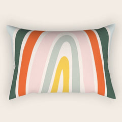 70s Vintage Rainbow Rectangular Pillow