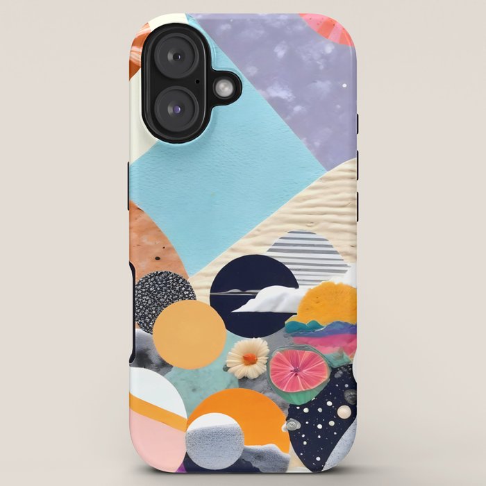 A Fantastic Journey, Graphic Collage Eclectic, Cutout Pop Art Contemporary, Snow Mountain Winter Textures Patterns, Geometric Digital iPhone Case
