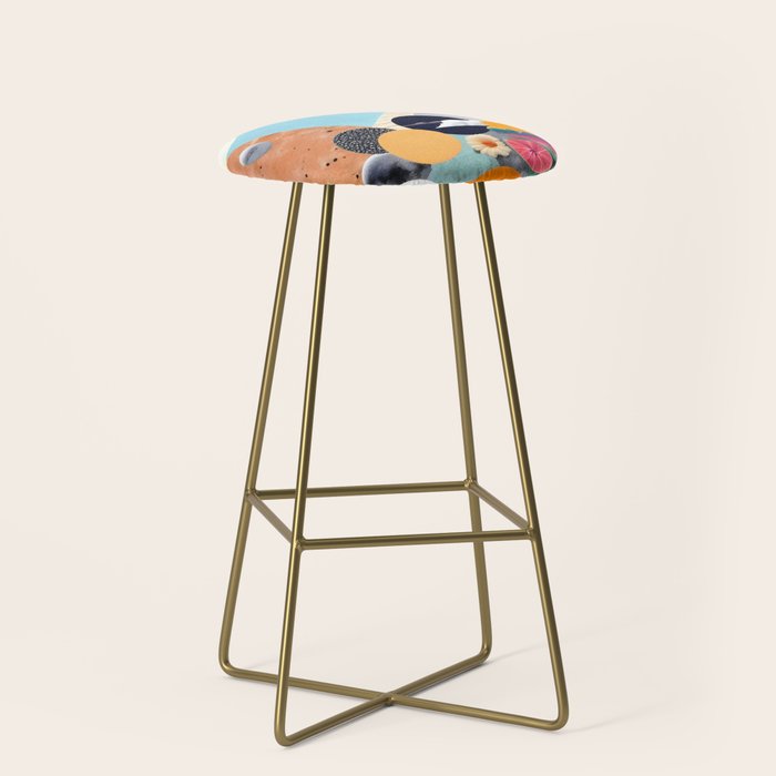 A Fantastic Journey, Graphic Collage Eclectic, Cutout Pop Art Contemporary, Snow Mountain Winter Textures Patterns, Geometric Digital Stool