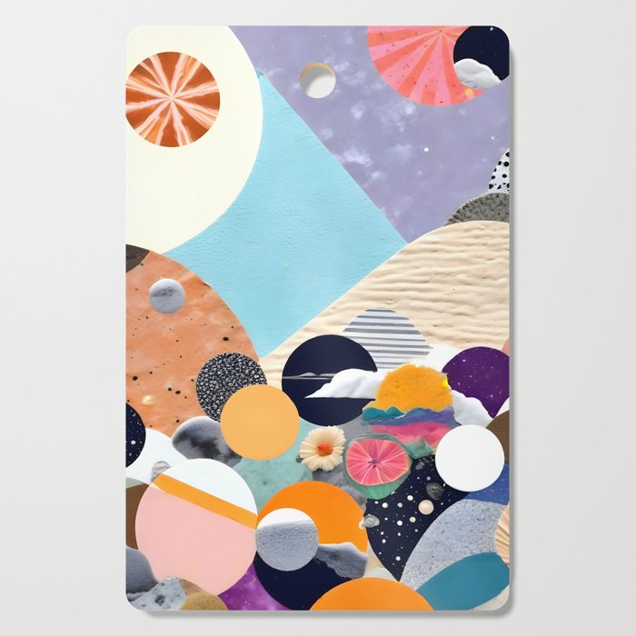 A Fantastic Journey, Graphic Collage Eclectic, Cutout Pop Art Contemporary, Snow Mountain Winter Textures Patterns, Geometric Digital Cutting Board