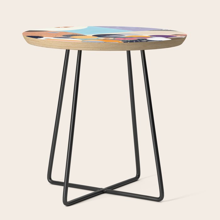 A Fantastic Journey, Graphic Collage Eclectic, Cutout Pop Art Contemporary, Snow Mountain Winter Textures Patterns, Geometric Digital Side Table
