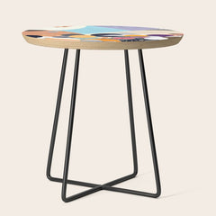 A Fantastic Journey, Graphic Collage Eclectic, Cutout Pop Art Contemporary, Snow Mountain Winter Textures Patterns, Geometric Digital Side Table