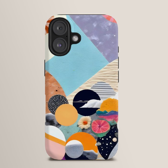 A Fantastic Journey, Graphic Collage Eclectic, Cutout Pop Art Contemporary, Snow Mountain Winter Textures Patterns, Geometric Digital iPhone Case