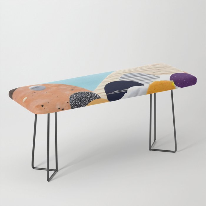 A Fantastic Journey, Graphic Collage Eclectic, Cutout Pop Art Contemporary, Snow Mountain Winter Textures Patterns, Geometric Digital Bench