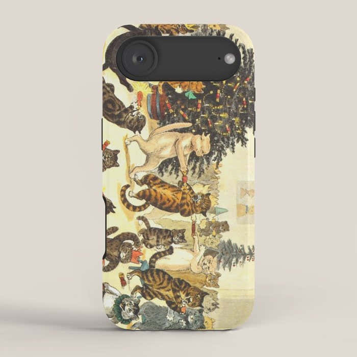 Christmas Party Cats' by Louis Wain Vintage Cat Art iPhone Case