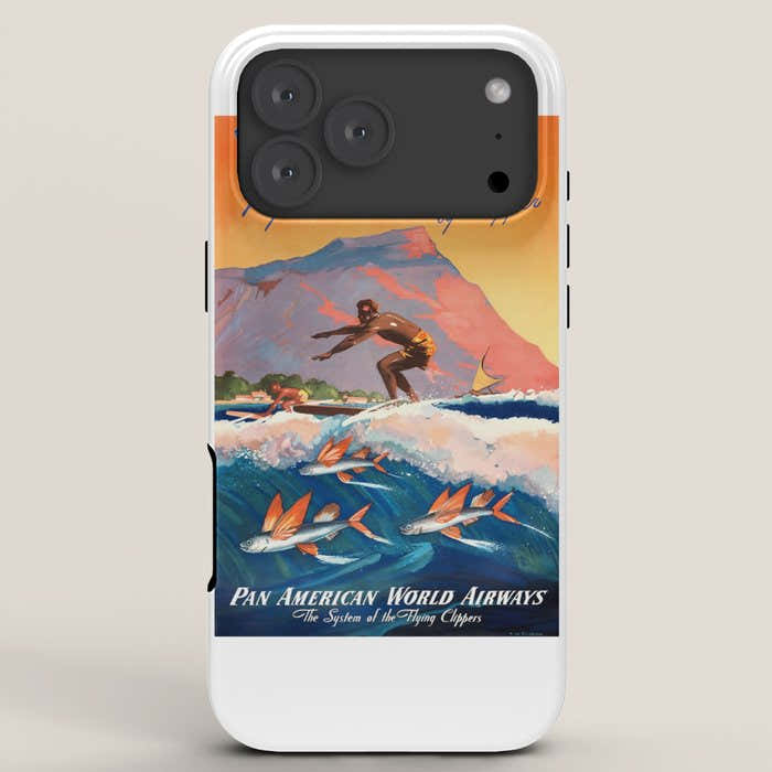 1947 Fly To Hawaii By Clipper Pan American Travel Poster iPhone Case