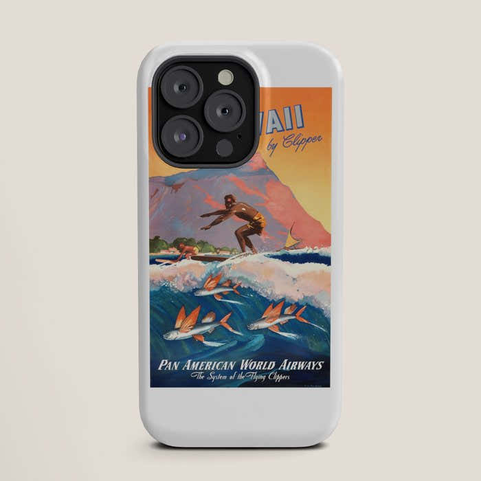 1947 Fly To Hawaii By Clipper Pan American Travel Poster iPhone Case