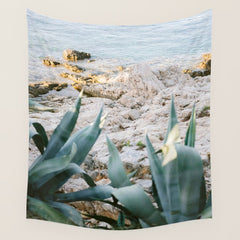 A few steps from the ocean | Fine art Croatia travel photography print | Coastal sea wall art Wall Tapestry