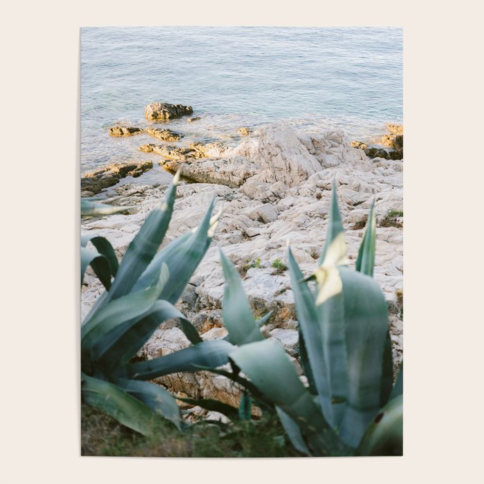 A few steps from the ocean | Fine art Croatia travel photography print | Coastal sea wall art Poster