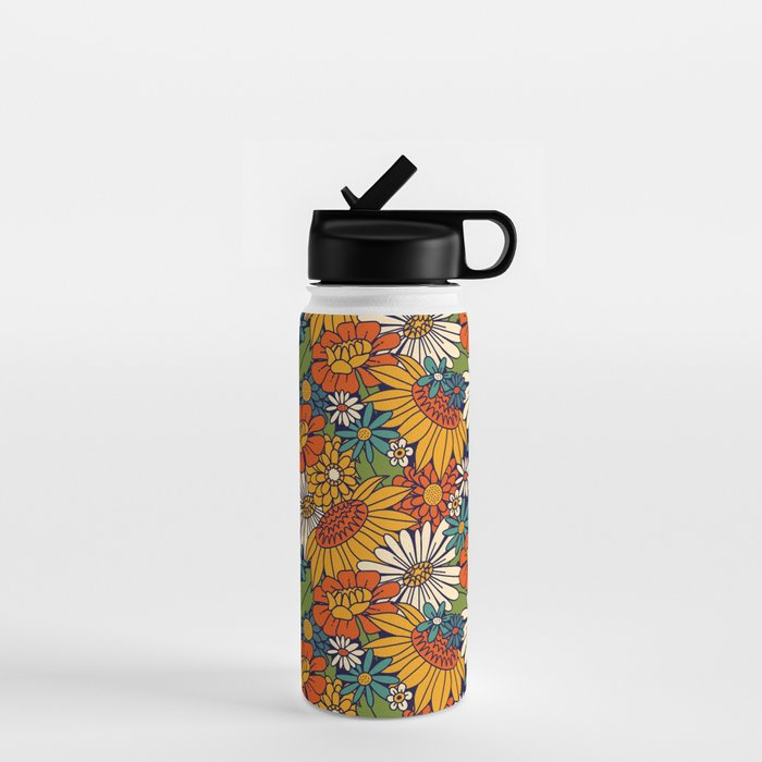 70s Retro Floral - Bold Water Bottle