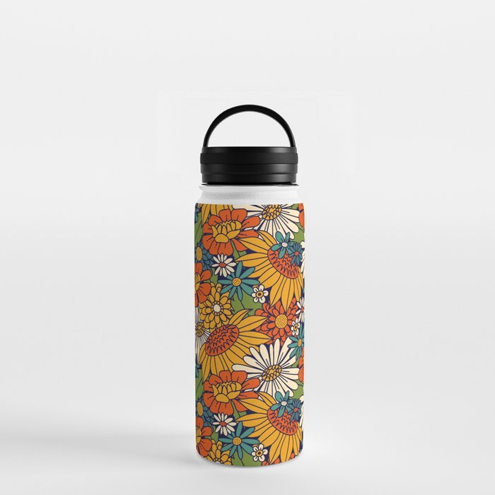 70s Retro Floral - Bold Water Bottle