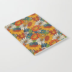 70s Retro Floral - Bold Notebook