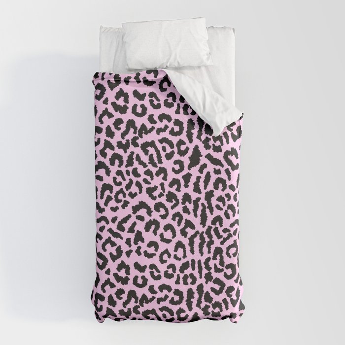 2000s leopard-black on palest pink Duvet Cover