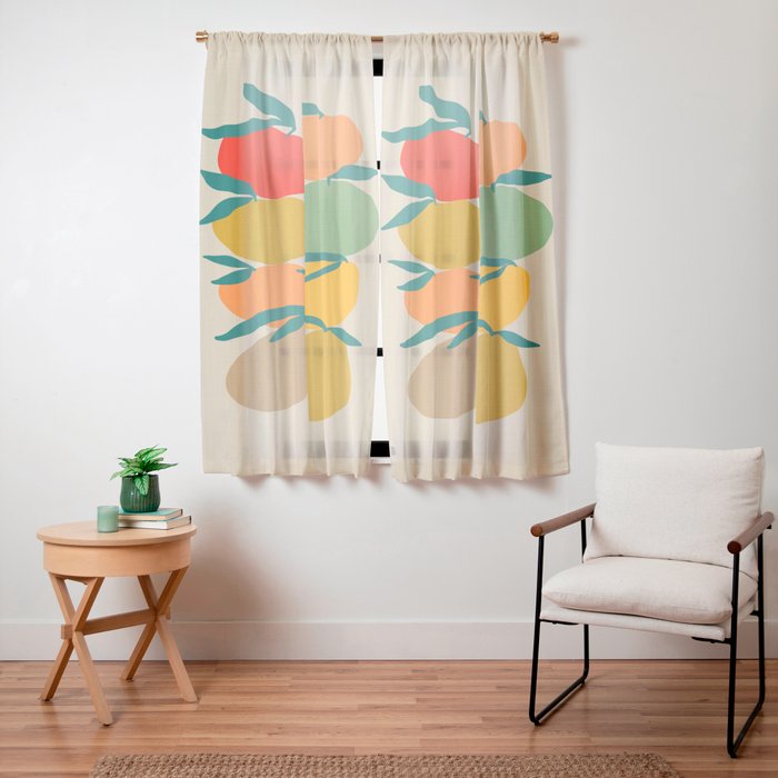2025 RETRO FRUIT MARKET CALENDAR Window Curtain