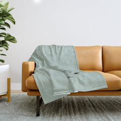 1950s Atomic Age Minimalist Starburst Pair in Black and 50s Celadon Teal Solid Throw Blanket