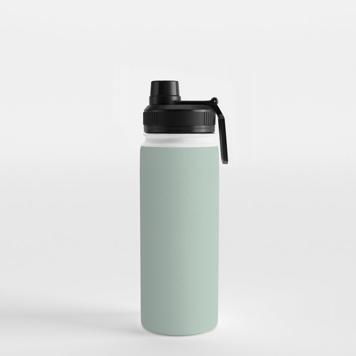 1950s Atomic Age Minimalist Starburst Pair in Black and 50s Celadon Teal Solid Water Bottle