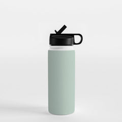 1950s Atomic Age Minimalist Starburst Pair in Black and 50s Celadon Teal Solid Water Bottle