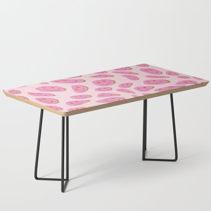 70s retro pink smiles pattern  Coffee Table