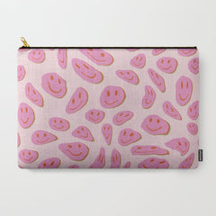 70s retro pink smiles pattern  Carry All Pouch