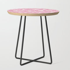 70s retro pink smiles pattern  Side Table