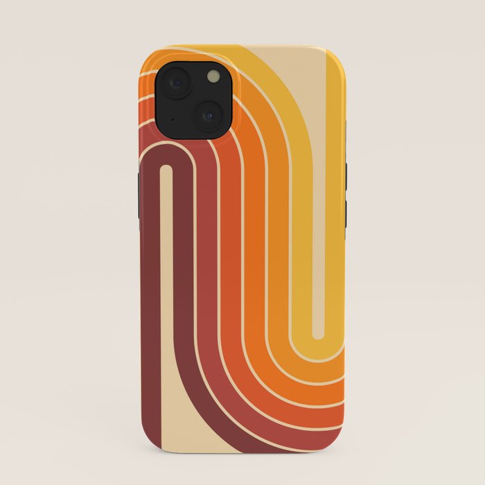 70s Retro Vintage Style Geometric Design 371 Autumn iPhone Case