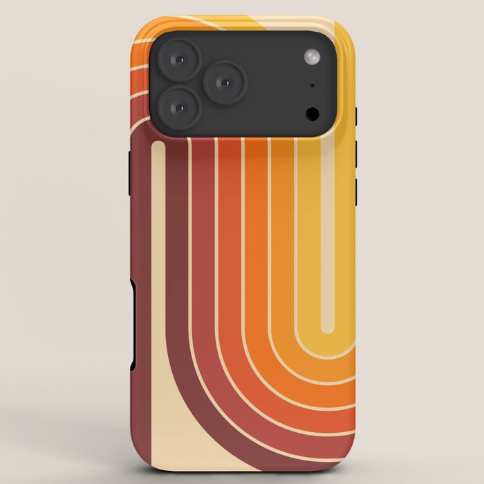 70s Retro Vintage Style Geometric Design 371 Autumn iPhone Case