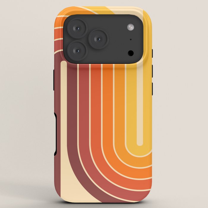 70s Retro Vintage Style Geometric Design 371 Autumn iPhone Case