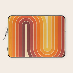 70s Retro Vintage Style Geometric Design 371 Autumn Laptop Sleeve