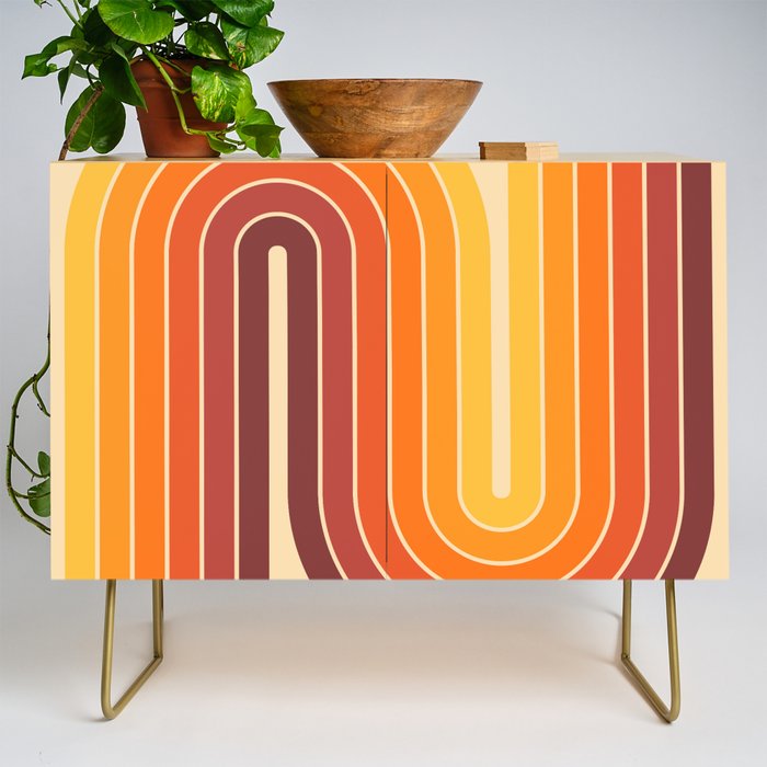 70s Retro Vintage Style Geometric Design 371 Autumn Credenza
