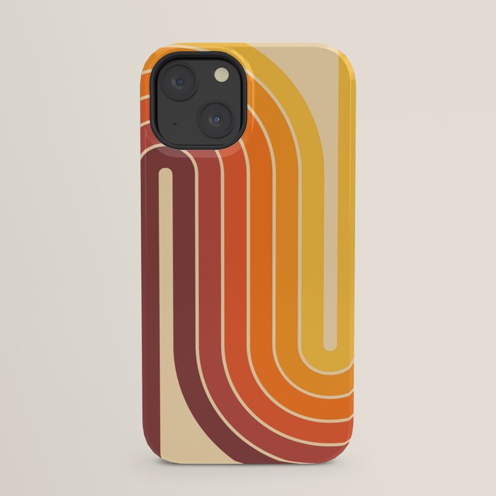 70s Retro Vintage Style Geometric Design 371 Autumn iPhone Case
