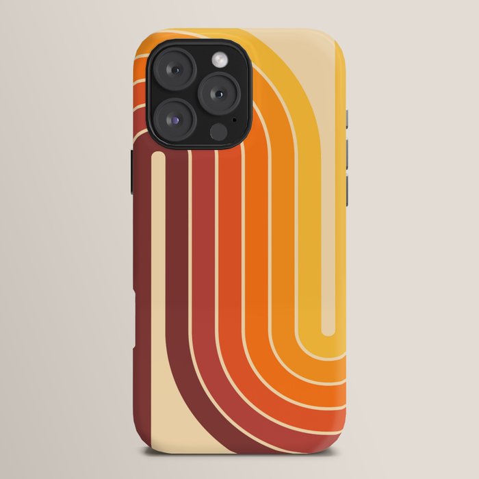 70s Retro Vintage Style Geometric Design 371 Autumn iPhone Case