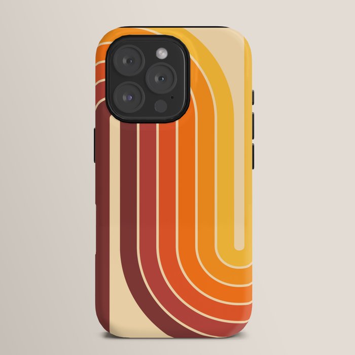 70s Retro Vintage Style Geometric Design 371 Autumn iPhone Case