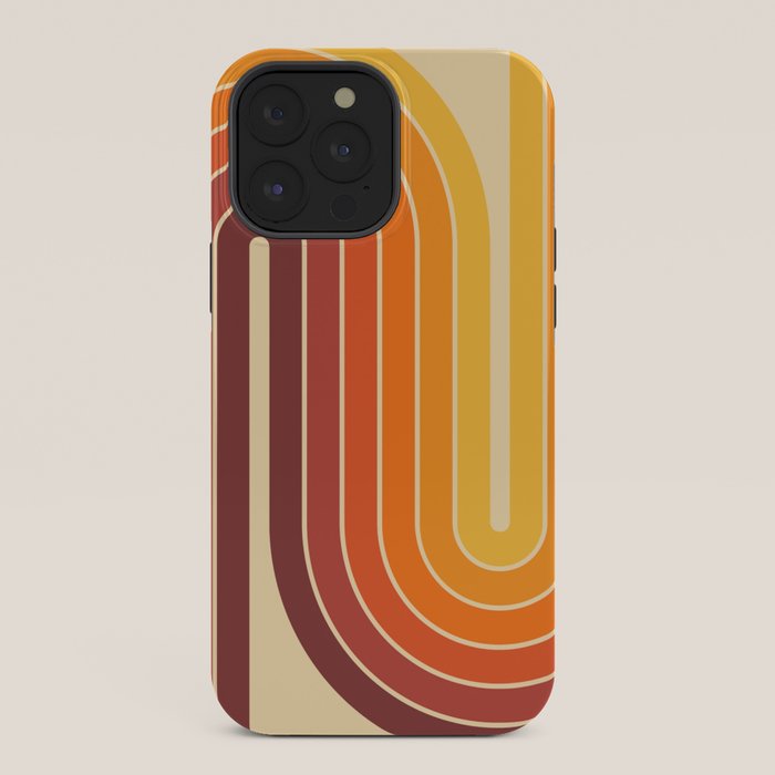 70s Retro Vintage Style Geometric Design 371 Autumn iPhone Case