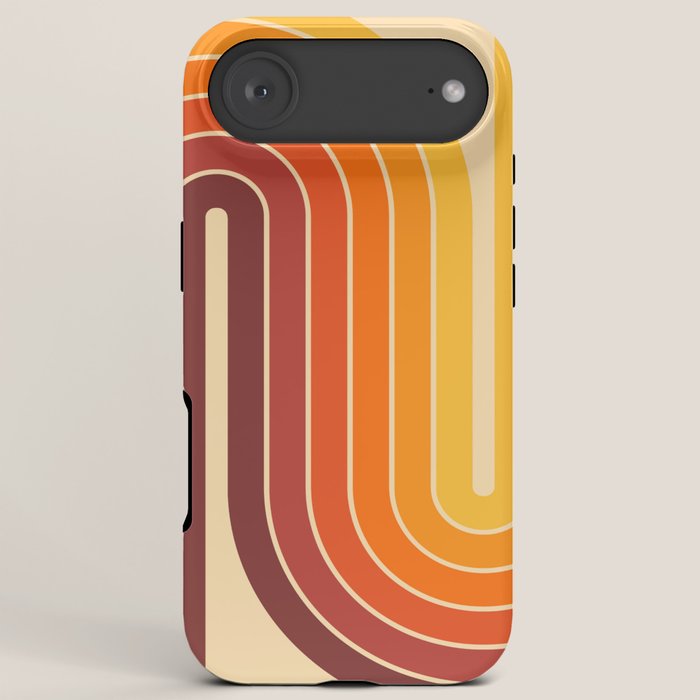 70s Retro Vintage Style Geometric Design 371 Autumn iPhone Case