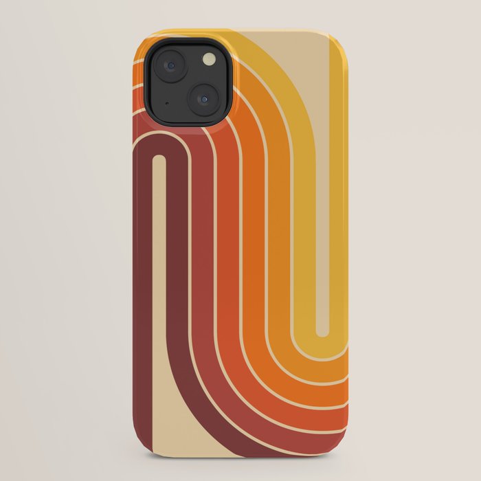 70s Retro Vintage Style Geometric Design 371 Autumn iPhone Case