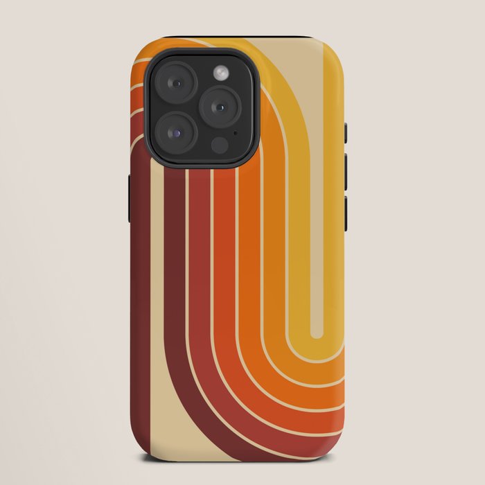 70s Retro Vintage Style Geometric Design 371 Autumn iPhone Case