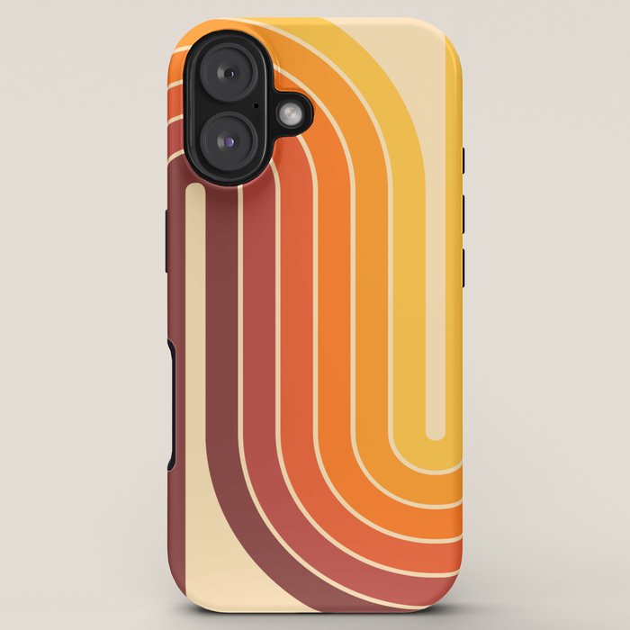 70s Retro Vintage Style Geometric Design 371 Autumn iPhone Case