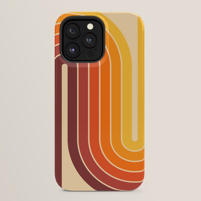 70s Retro Vintage Style Geometric Design 371 Autumn iPhone Case